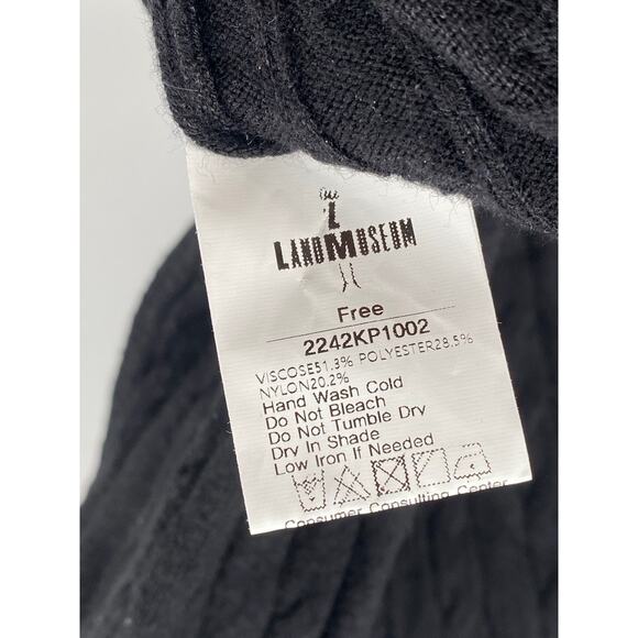 LANDMUSEUM Men's Black Cable Knit Crewneck Short Sleeve Shirt SZ L - Picture 8 of 10